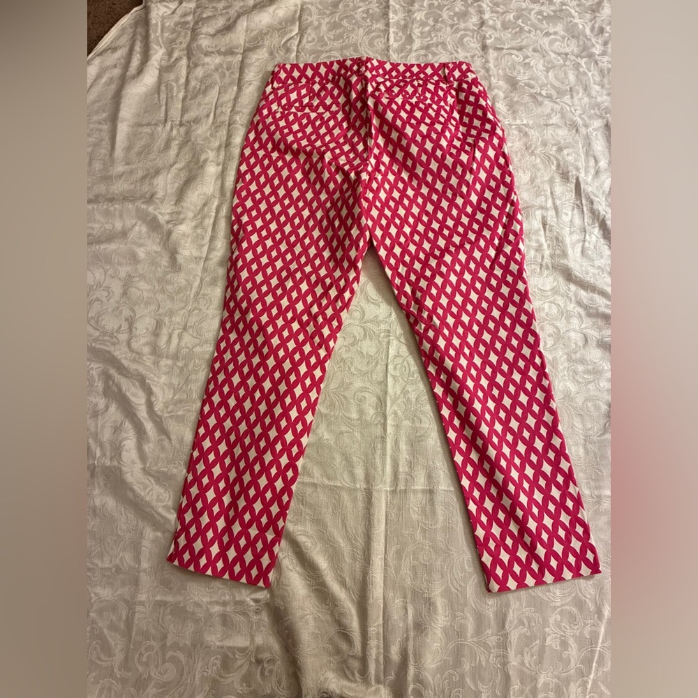 Nautica Pink and White Geometric Pattern Straight Leg Pants - Picture 7 of 7